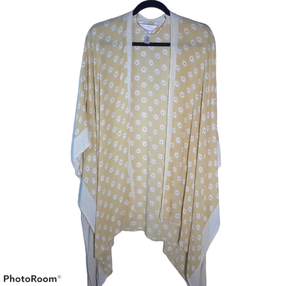 Lauren Conrad yellow daisy kimono cover up